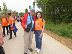 Chinese wandelaars gaan graag op de foto